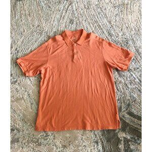 Tommy Bahama Polo Golf Shirt Mens Orange Size L/G Cotton Marlin Logo Red